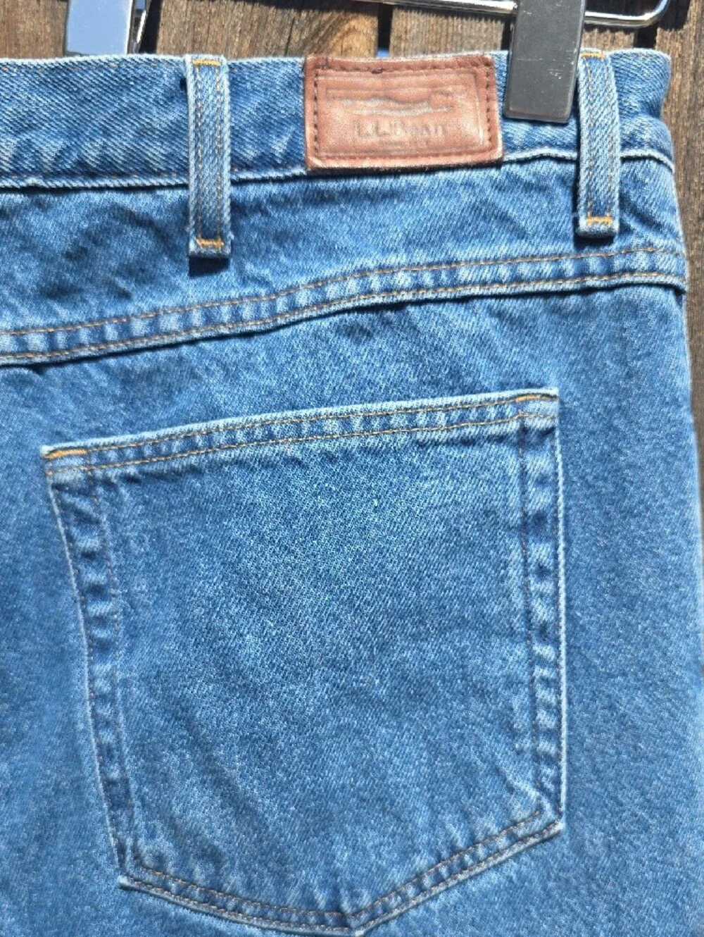 Vintage L.L. Bean 40x29 Classic 100% Cotton Blue Straight Jeans Flannel Lining